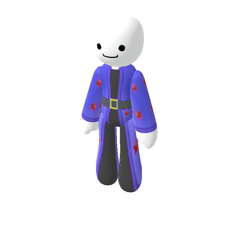 blue wizard robe with red stars - Polytoria