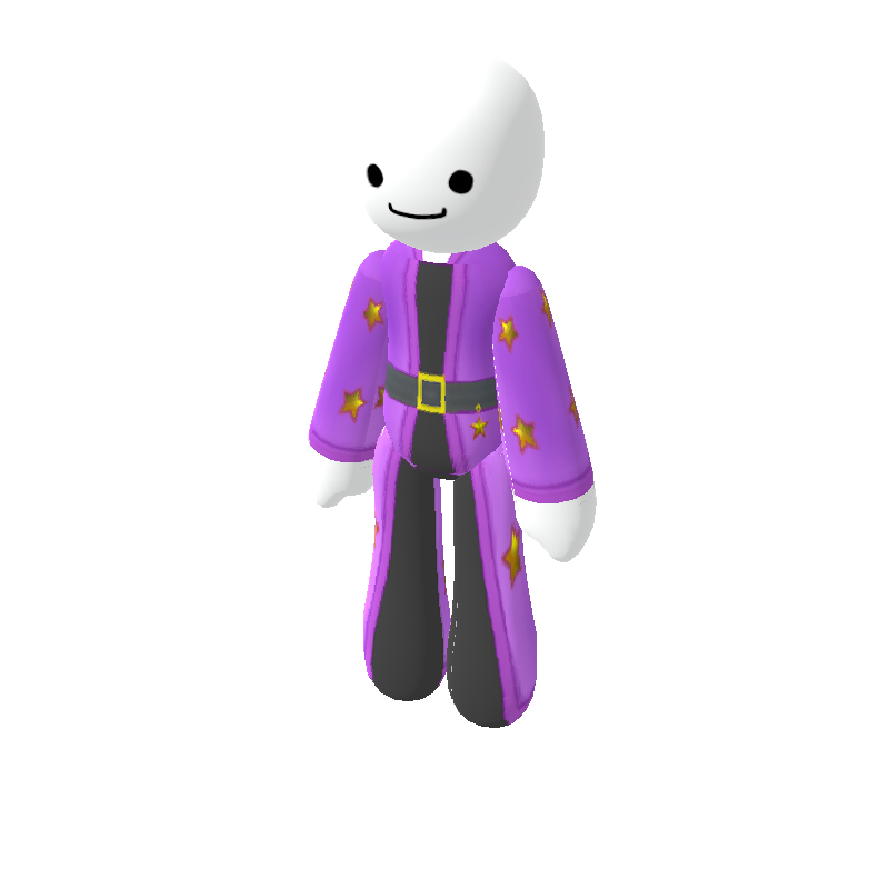 purple wizard robe with gold stars - Polytoria