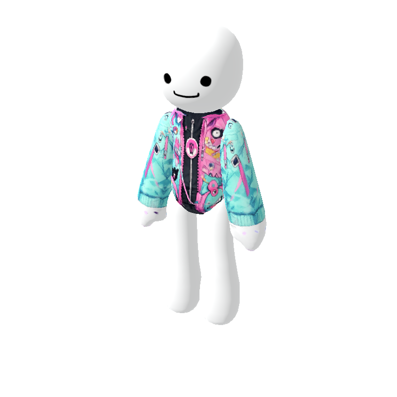 Weirdcore Monster Confetti Jacket w/ Backpack Y2k - Polytoria
