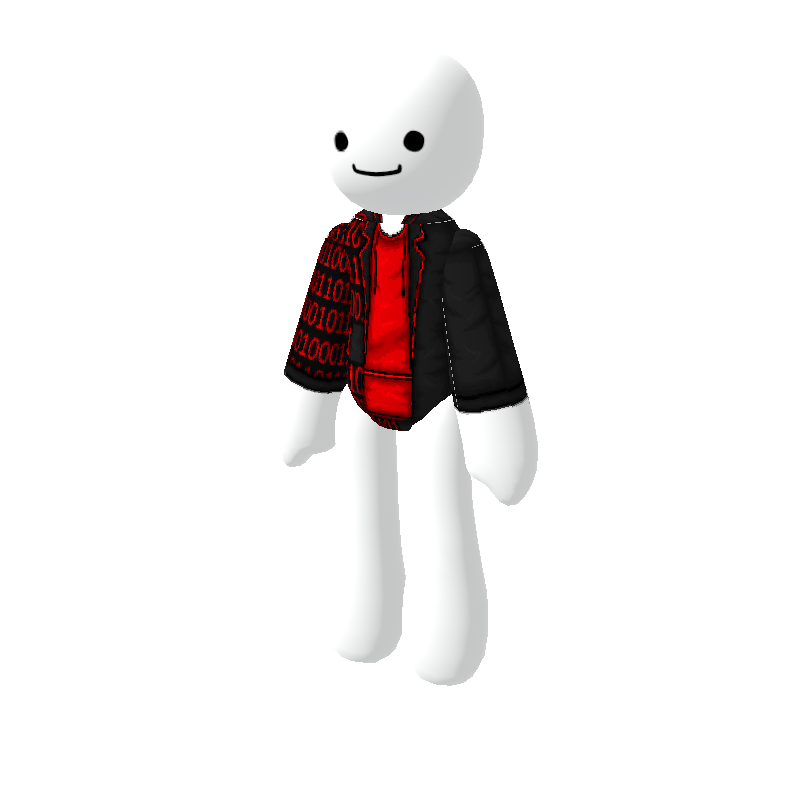 Red Hacked Binary Hoodie + Blazer Top - Polytoria