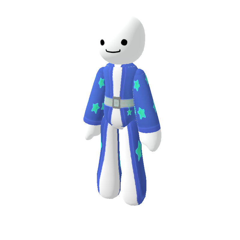 blue wizard robe with aqua stars - Polytoria